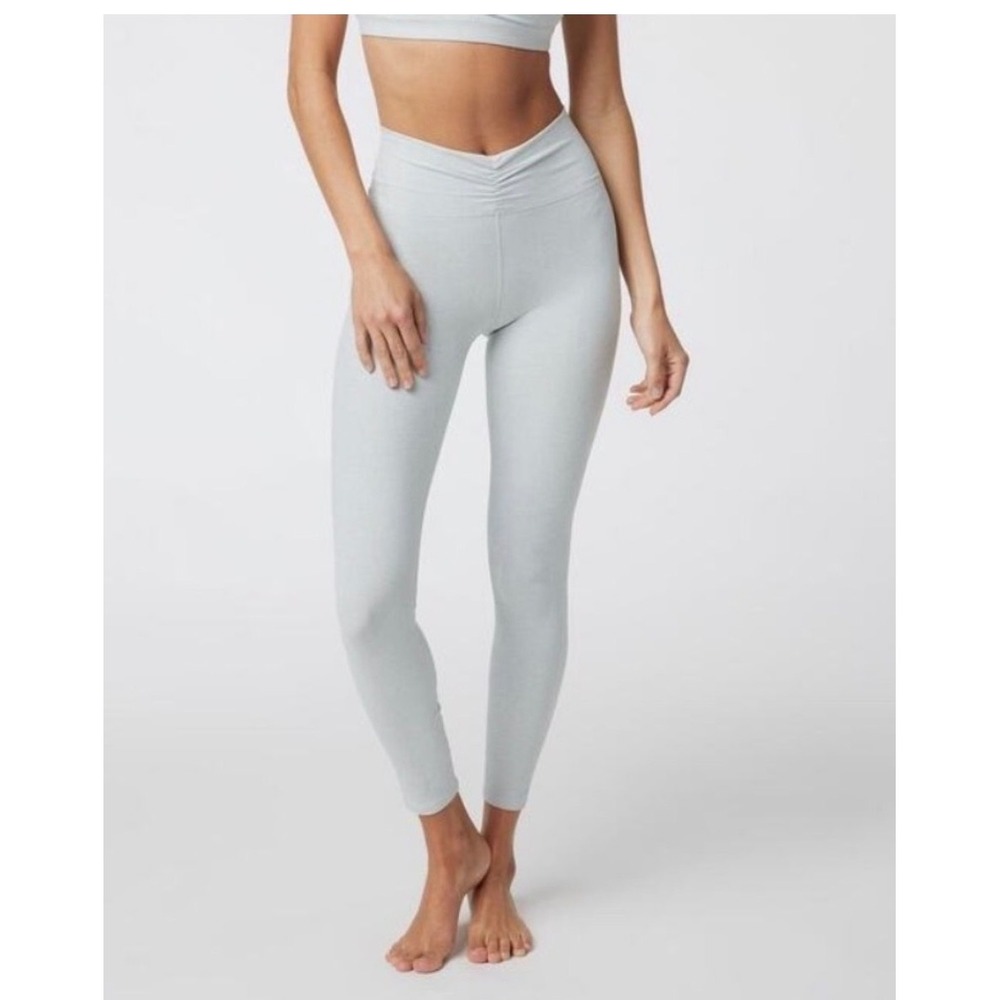 Vuori Restore Leggings Heather Grey V-Waist Ruched yoga Womens